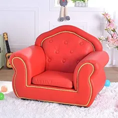 مبل کوچک اروپایی ، مبلمان اتاق کودک ، صندلی کوچک ، برای دختران پسر 1-6 ساله 2 رنگ (رنگ: قرمز)
