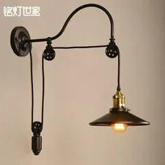 Edison Mirror Vintage Lifting Pulley Wall Lamp Loft Industrial For Cafe Club Bar |  eBay