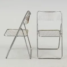 NILS GAMMELGAARD ​​، پنج صندلی تاشو فلزی 'Ted Net' از IKEA ، دهه 1970/80.  - بوکوفسکیس