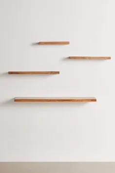 قفسه دیواری چوبی شناور ساده