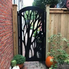 دروازه مدرن فلزی مدرن ، دروازه فلزی مدرن ، اندازه سفارشی Art Walking Walked For Thr Entry Iron Steel Garden Designer.36 "x60".