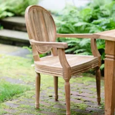صندلی غذاخوری در فضای باز |  صندلی + نیمکت در Teak + Wicker - Terrain