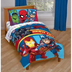 دکوراسیون اتاق خواب مجموعه تختخواب کودک نوپا Super Hero Adventures