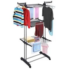 3Tier Stainless Laundry Organizer Folding Drying Rack خشک کن لباس آویز پایه 637509434830 | eBay