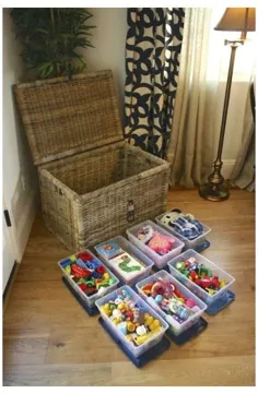 ایده های ذخیره سازی اسباب بازی در اتاق خانواده