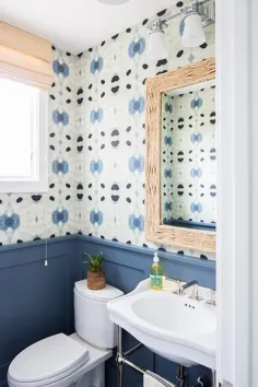 اتاق پودر با رنگ آمیزی آبی - انتقالی - حمام