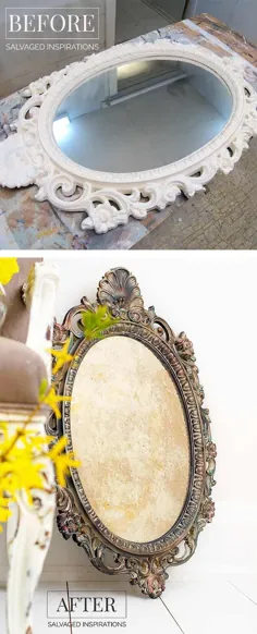 چگونه می توان یک آینه عتیقه | Thrift Mirror Makeover - الهامات نجات یافته