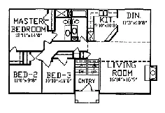 طرح خانه سبک هنرمند - 3 تخت 2.5 حمام 1871 Sq / Ft Plan # 497-2