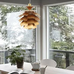 (eBay) 38cm کاج مخروطی آلومینیوم لوستر سقف نور هنر آویز چراغ چراغ آویز ایالات متحده آمریکا