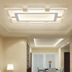 مستطیلی LED Flush Light Minimalist اکریلیک لامپ سقفی فوق العاده نازک در گرم / سفید برای اتاق ناهار خوری