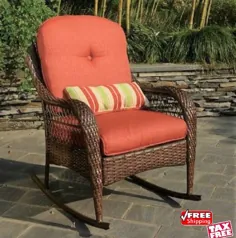 صندلی گهواره ای حصیری حصیری در فضای باز قاب فولادی صندلی تاب ایوان تابستانی برای فروش آنلاین |  eBay