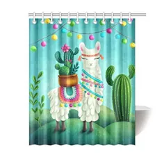 پرده حمام پرده دوش MKHERT Cute Llama پارچه ضد آب پرده پلی استر 60x72 اینچ - Walmart.com