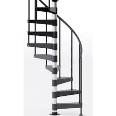 Mylen Stairs Retoute 42-in x 11.75 ft ft 1 Platform Rails Black Spiral Staircase Staircase، متناسب با قد: ​​85 اینچ تا 95 اینچ (9 آج) Lowes.com
