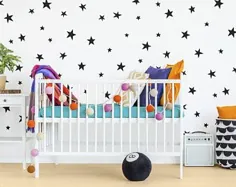 عکس برگردان های دیوار دیواری دست زیبا طراحی شده دیوار برگ های کودکانه برگردان های ستاره ای |  اتسی