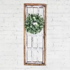 تاج گل پنجره چوبی Farmhouse با سیم مرغ Vintage |  اتسی