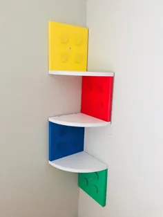 Étagères d’angle inspirées de Lego - قابل شخصی سازی - agtagère d’affichage - Étagère de blocs de construction