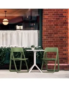 Wrought Studio TM Seval Folding Stacking Patio Dining Side صندلی Wrought Studio Color رنگ قاب: سبز زیتونی از Wayfair North America |  ساده واقعی