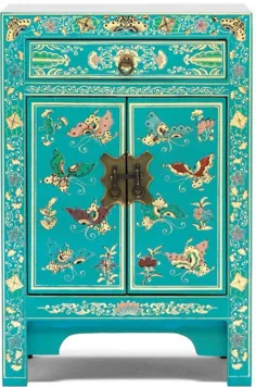 کابینت چینی کلاسیک تزئین شده کوچک - آبی
