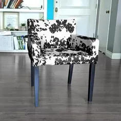 چاپ گاو مصنوعی سیاه ، جلد صندلی IKEA NILS