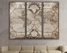 چاپ نقشه جهان: L'Isle's 1720 Guillaume de |  اتسی