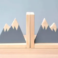 Mountain Peak Bookends Woodland Nursery Nursery Decor Modern | اتسی