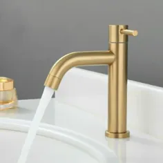 شیر آب حمام طلای برس فولادی ضد زنگ شیر آب حمام حوض حمام سرد |  eBay