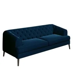 مبل چسترفیلد در Navy Blue Velvet - 3 نفره - Inez | مبلمان 123