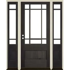Krosswood Doors 36 in x 80 in. Farmhouse X Panel LH ​​1/2 Lite Clear Glass Black Stain Douglas Fir Prehung Front Door-PHED.DF.559XA.30.68.134.LH.512.Black - The Home Depot