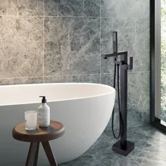 شیر آب حمام کف دست تک شاخه MD حمام مشکی / مشکی مات ، سایز 32 "H X 11" W X 7 "D | Wayfair MD-BC650-01
