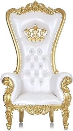 صندلی تاج و تخت تاج بلند تیفانی - تخت سلطنتی سلطنتی سلطنتی / تخت سلطنتی - تخت مهمانی با پشت بالا - مبلمان مهمانی - پایان طلای - قد 70 "