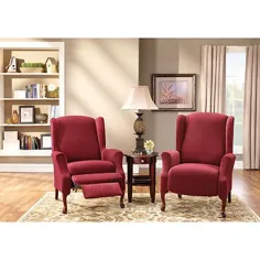 SURE FIT® Stretch Piqué 2 عددی.  Wing Recliner Slipcover-JCPenney