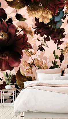 دسته گل های گوتیک تصویر زمینه تیره گل برای اتاق خواب اصلی شما