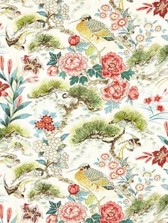 SHENYANG LINEN PRINT - پارچه Scalamandré - بر اساس یک نقاشی منسوجات انگلیسی بایگانی شده ، این چاپ دوست داشتنی چینی از گل ها ، شاخه های شاخه درختان و پرندگان آبهای عجیب و غریب ظاهری بی انتها و کلاسیک دارد.  چاپ شده روی زمین کتانی بلژیکی در سایه های رنگارنگ باغ و کم رنگ خنثی به روز شده