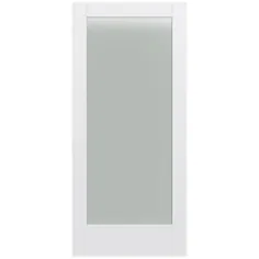 JELD-WEN MODA 1011 36 اینچ x 80 اینچ 1 در صفحه مربع مات شیشه ای مات جامد با روکش MDF اسلب درب Lowes.com