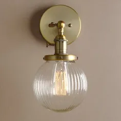 5.9 "Fringe Globe Clear Glass Shade Retro Industrial Wall Light Wall Lamp Sconce | eBay