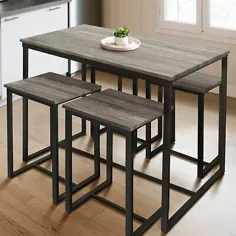ست میز بیسترو / میخانه Zenvida 5 قطعه با 4 مدفوع |  eBay