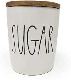 Rae Dunn by Magenta LL Canterter Letter Canister (SUGAR- SMALL- WOOD LID)