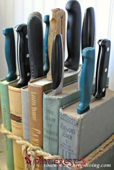 DIY Messerhalter von Vintage Books #Bookers #Messerhalter #Vintage |  چاقوی Diy ، ... ، # دسترسی ...