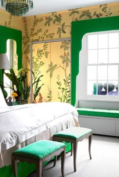 28 اتاق خواب سبز طراحی شده که باعث می شود شما یک برس رنگی بگیرید