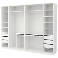 کمد لباس PAX ، سفید ، شیشه Tyssedal ، 78 3 / 4x23 5 / 8x93 1/8 "- IKEA