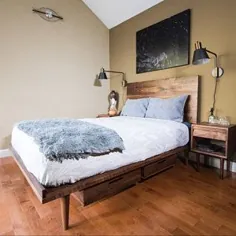 تختخواب مدرن کلاسیک با فضای ذخیره سازی (تخت سبک مدرن دانمارکی قرن میانه)