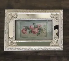 Shabby White Frame تصویر قاب / آینه W / گل سرخ