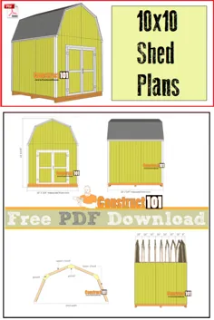 10x10 Shed Plans - Gambrel Shed - بارگیری PDF - ساخت 101