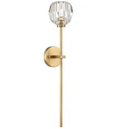 Zeev Lighting WS70030 / 1 / AGB Parisian 1 Light 24 Inch Aless Brass with Crystal Wall Sconce Wall Light