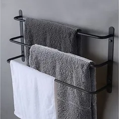 Badregal mehrschichtig zeitgenössische Edelstahl Bad Handtuchhalter Racks 3-lagig mattschwarz Handtuchhalter Wandmontage 2021 - 41.57 دلار آمریکا