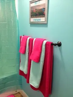 حمام دخترانه صورتی و آبی گرم