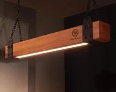 چراغ سقفی چوبی LED معلق روشنایی معلق مدرن |  اتسی