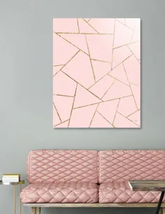 «Blush Pink Gold Geometric Glam # 1 #geo #decor #art» چاپ آلومینیوم توسط هنر آنیتا و بلا - نسخه شماره از 74.9 دلار |  کوریوس