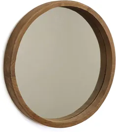 آینه چوبی Rutledge & King Riverside - آینه دیواری چوبی - آینه گرد روستایی - آینه دایره ای تزئینی متوسط ​​برای حمام ، اتاق نشیمن و اتاق خواب (یک نفره)