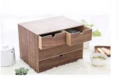 LMZ Wooden Desktop Storage Box لوازم خانگی لوازم خانگی لوازم آرایشی و بهداشتی سازمان دهنده ذخیره (3424.525 سانتی متر) (رنگ: خاکی)